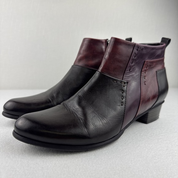 Regarde Le Ciel Maroon‎ Brown Color-block Soft Leather Ankle Boots 8.5/39 - Picture 1 of 14